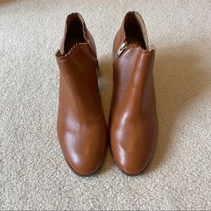 Jack Rogers Leather Camel Heeled Booties